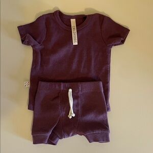 Childhoods purple shirt and shorts set 3-6M